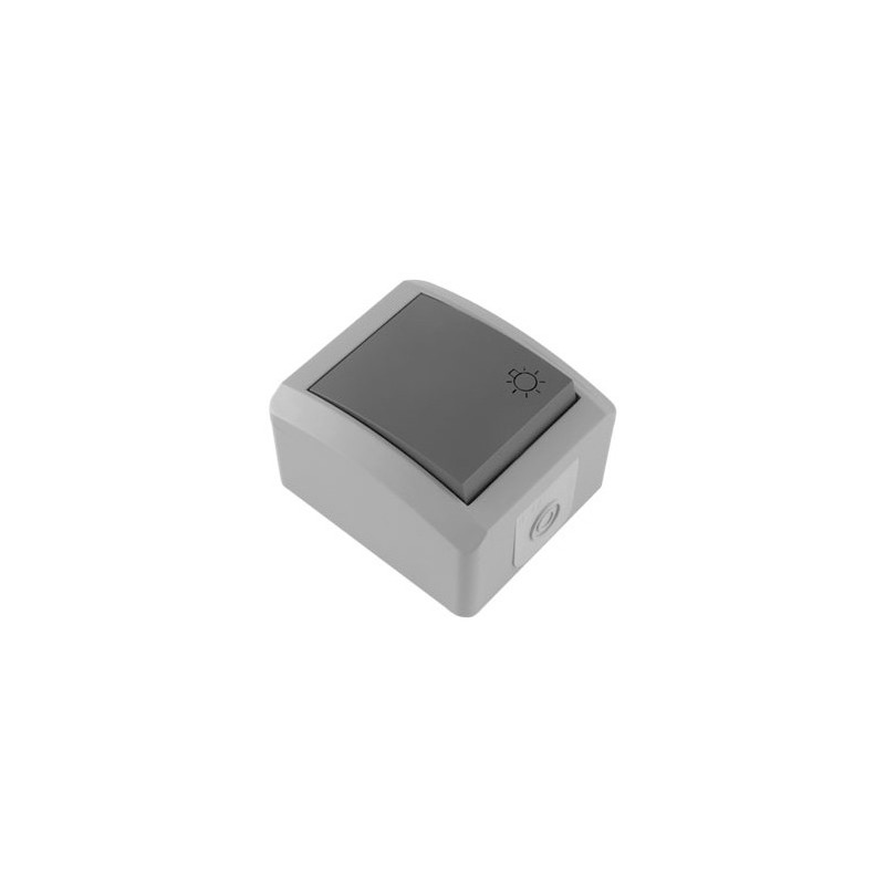 Tlačidlo svetlo IP44, 10A / 250V šedá