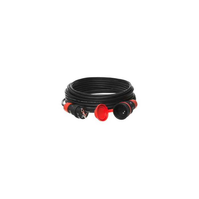Predlžovací kábel PS-X1 / IP 54 / 15M / 3x2,5 / H05RR-F čierno-červený