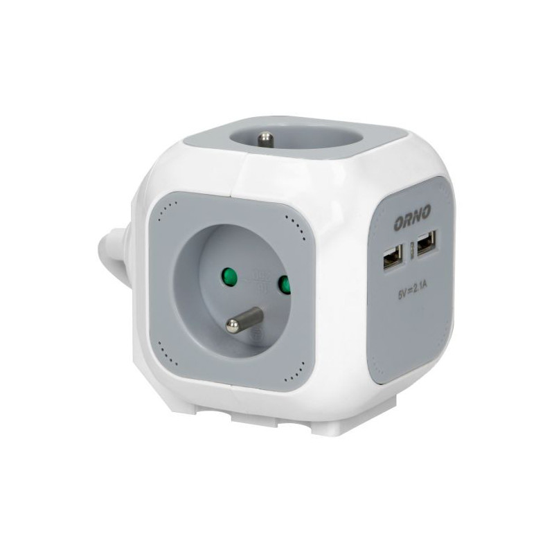 Rozbočka Powercube s káblom 4x230V, 2 x USB, kábel 1,4 m OR-AE-13144