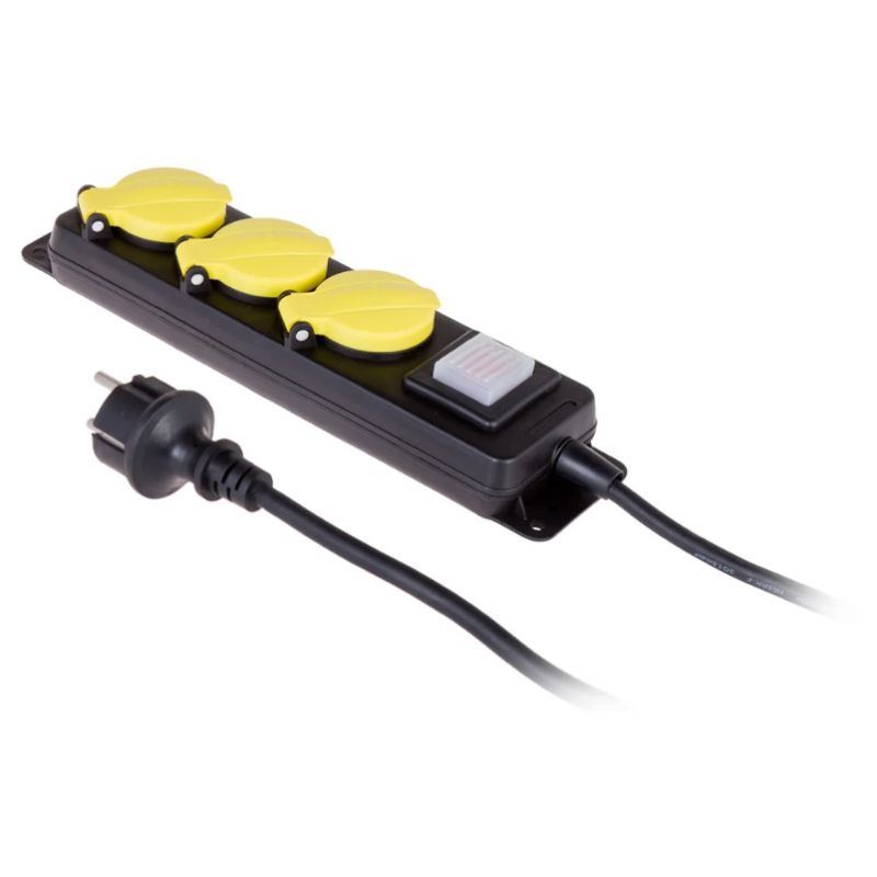 ELEKTRIUM predlžovací kábel s vypínačom PS-370WS/44/1,5/3 E čierna