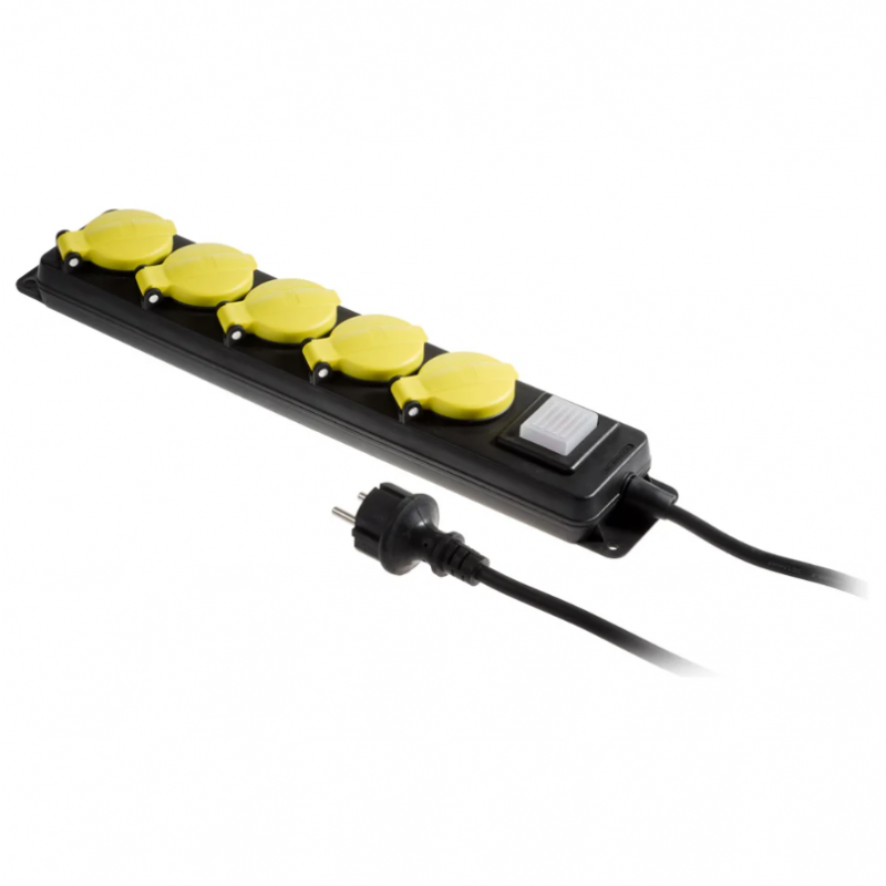 ELEKTRIUM predlžovací kábel s vypínačom PS-570WS/44/1,5/5 E čierna