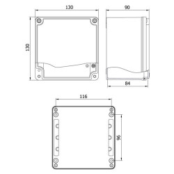 Hliníková krabica METEBOX (130x130x90) IP67