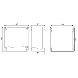 Hliníková krabica METEBOX (155x155x84) IP67