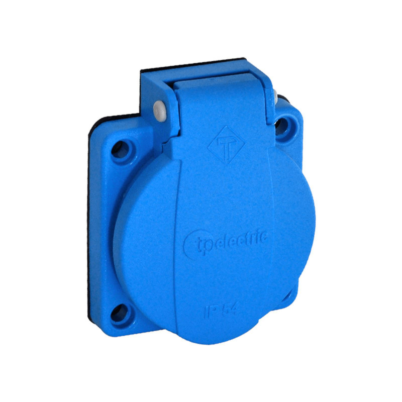 Vstavaná zásuvka 2P + E 230V 16A, modrá TP, IP54