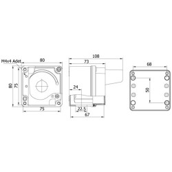 Skriňa pre hlavice a signálky, hliníková 80x80x73mm, 1 otvor, IP67, s golierom, METE