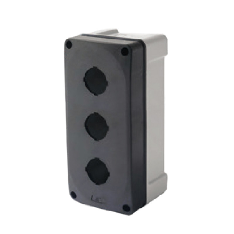 Skriňa pre hlavice a signálky, plastová 70x190x67mm, 3x23mm, IP67, čierna, METE