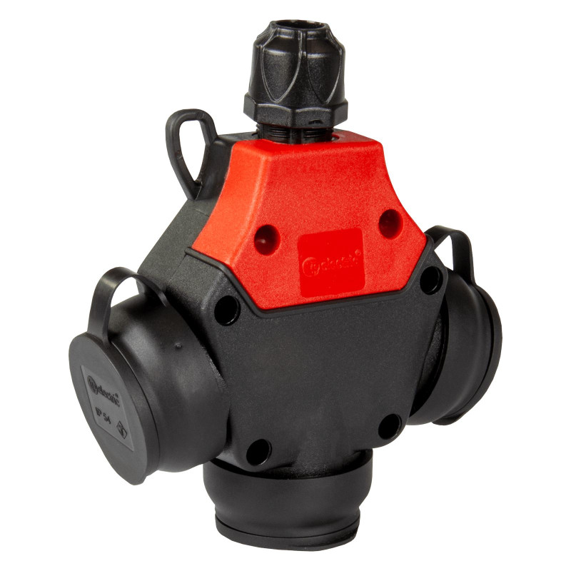 Zásuvka rozbočovacia trojnásobná trojfázová gumená IP54/250V/16A, TP electric