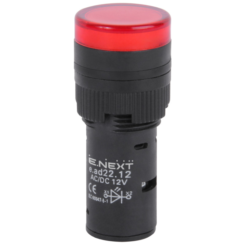 Osvetlené ovládacie tlačidlo e.ad22.12.red priemer 22mm 12B AC/DC červená