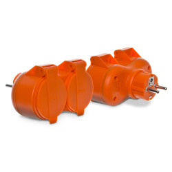 Zásuvka dvojnásobná rozbočovacia 2x2P + Z, 16A, 250V, IP 44