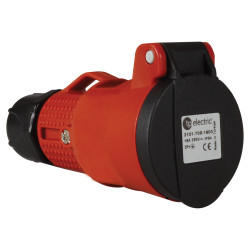 Zásuvka spojovacia plastová PRO, IP54, červená, TP electric