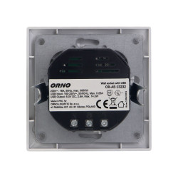 Zásuvka s USB biela OR-AE-13232