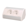 Nábytková zásuvka 2x2P + Z biela a strieborná OR-GM-9005 /W-G