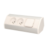 Nábytková zásuvka 2x2P+Z s vypínačom biela a strieborná OR-GM-9002/W-G