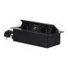 Zapustená nábytková zásuvka v puzdre s plochým okrajom, USB nabíjačka a 1,5 m kábel, 2x2P+E, 2xUSB, grafit OR-AE-13126/GR