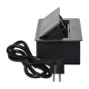 Zapustená nábytková zásuvka v puzdre s plochým okrajom, USB nabíjačka a 1,5 m kábel, 2x2P+E, 2xUSB, grafit OR-AE-13126/GR