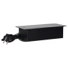 Zapustená nábytková zásuvka v puzdre s plochým okrajom, USB nabíjačka a 1,5 m kábel, 2x2P+E, 2xUSB, grafit OR-AE-13126/GR