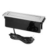 Nábytková zásuvka výsuvná 3x2P+ Z čierna a strieborná, 2x USB OR-GM-9009/B-G