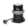 Nábytková zásuvka Ø10cm výsuvná zhora, kábel 1,5 m 4x2P + Z, INOX OR-AE-1380