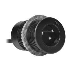 Nábytková zásuvka 2P+E so systémom EasyEject, USB QC 3.0, 1,5m kábel + USB adaptér OR-GM-9018