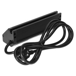 Nábytková zásuvka s USB nabíjačkou, držiakom telefónu, 1,5m kábel, 2x2P+E, 2xUSB (typ A, 2,4A), čierna FS-13/B