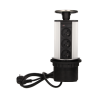 Nábytková zásuvka Ø10cm vytiahnutá zhora káblom 1,8m 3x2P + Z INOX OR-AE-1352