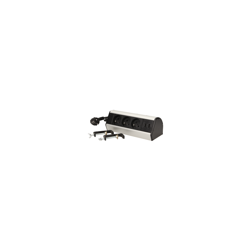 Nábytková zásuvka so skrutkovými svorkami USB nabíjačkou a káblom 1,8 m 3x2P + Z 2xUSB FS-5