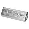 Nábytková zásuvka s USB nabíjačkou vhodná do nábytku a kuchyne, INOX, FS-3