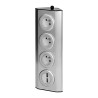 Nábytková zásuvka s USB nabíjačkou vhodná do nábytku a kuchyne, INOX, FS-3