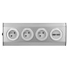 Nábytková zásuvka s USB nabíjačkou vhodná do nábytku a kuchyne, INOX, FS-3