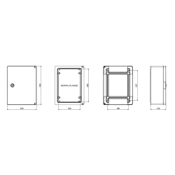 Distribučná skriňa CP5012 250x330x130, IP65, IK10, transparentné dvierka