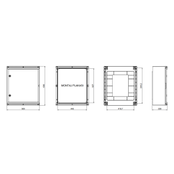 Distribučná skriňa CP5018 500x600x220, IP65, IK10, transparentné dvierka