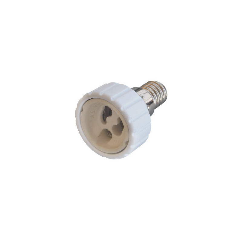 Adaptér (redukcia) objímky E14/GU10 plastový biely