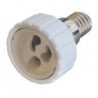 Adaptér (redukcia) objímky E14/GU10 plastový biely