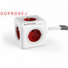 Rozbočka Powecube s káblom 5x230V, kábel 1,5m, červená