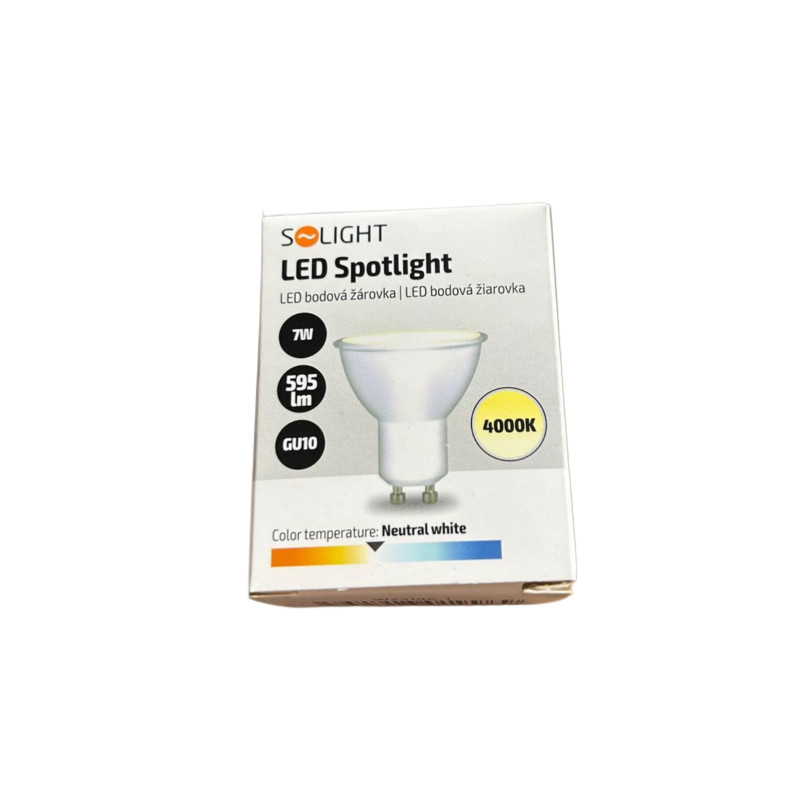 LED žiarovka GU10 7W, 4000K/595lm Solight - dopredaj