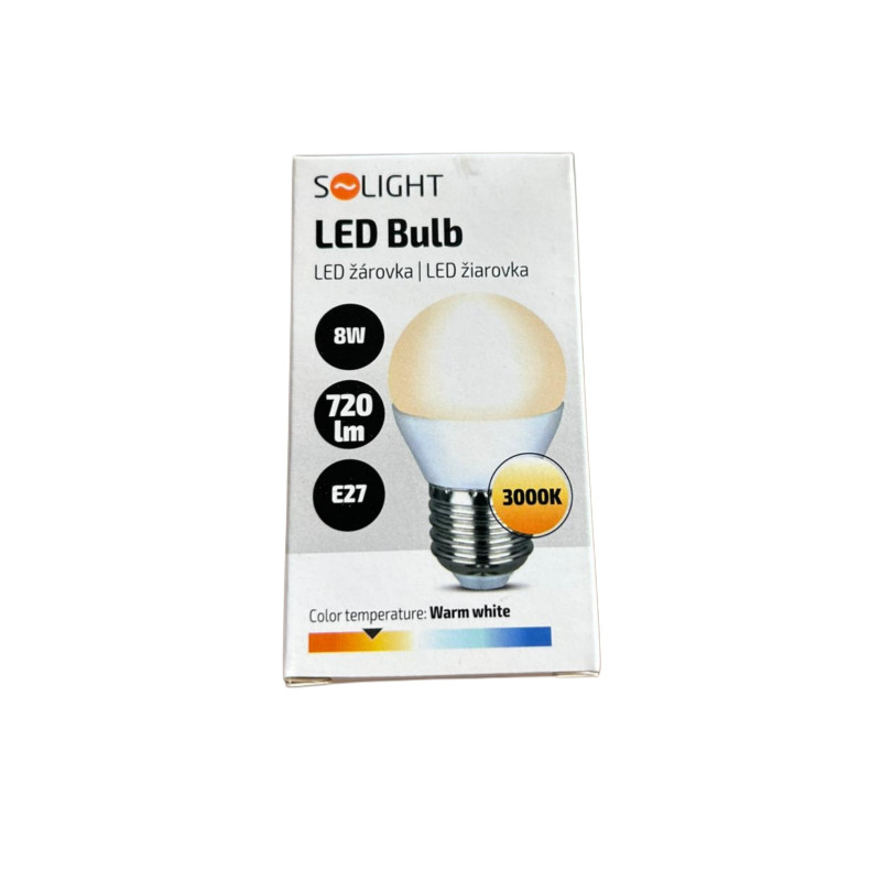 LED žiarovka E27 8W 3000K 720lm Solight - dopredaj