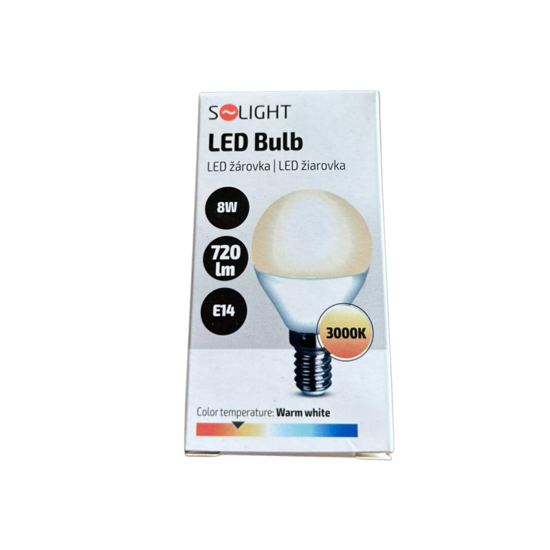 LED žiarovka 8W E14 3000K 720lm Solight - dopredaj