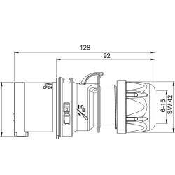 Vidlica VI 4 kolík 16A IP44, METE
