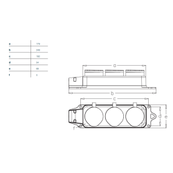 Zásuvka gumová trojnásobná IP44/230V/16A, TP electric