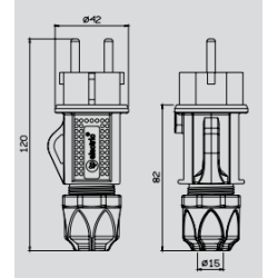 Vidlica plastová PRO, IP44, červená, TP electric