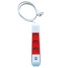 Predlžovací kábel 3 zásuvky, 1xUSB, 1XUSBC, šedá, kovové púzdro