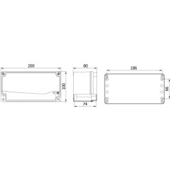 Hliníková krabica METEBOX (100x200x80mm) IP67