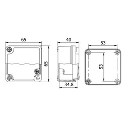 Hliníková krabica METEBOX (65x65x40mm) IP67