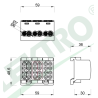Svorkovnica rozbočovacia HLK 3x100A-2 (1x25,1x16 / 1x25,1x16) (3L)