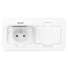 Hermetická dvojitá zásuvka, obdĺžniková, IP55, biela OR-GM-9047/W
