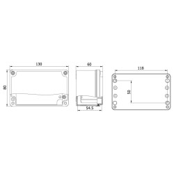 Hliníková krabica (80x130x60) IP67 METEBOX