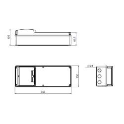 Krabica pre zásuvkovou kombináciu CP6011 (125 x 350 x 80/100)