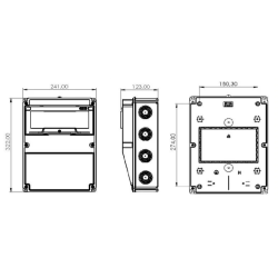 Krabica pre zásuvkovou kombináciu 5004-T ( 242x322x115 ) x 12 modulov