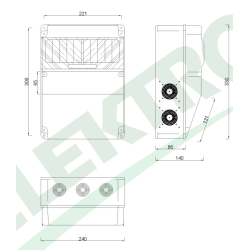 Krabica pre zásuvkou kombináciu CAJA SCENIC 12M 330mm x 240mm x 140mm IP66