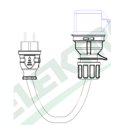 Adaptér z 16A 250V na zásuvku 16A 3p
